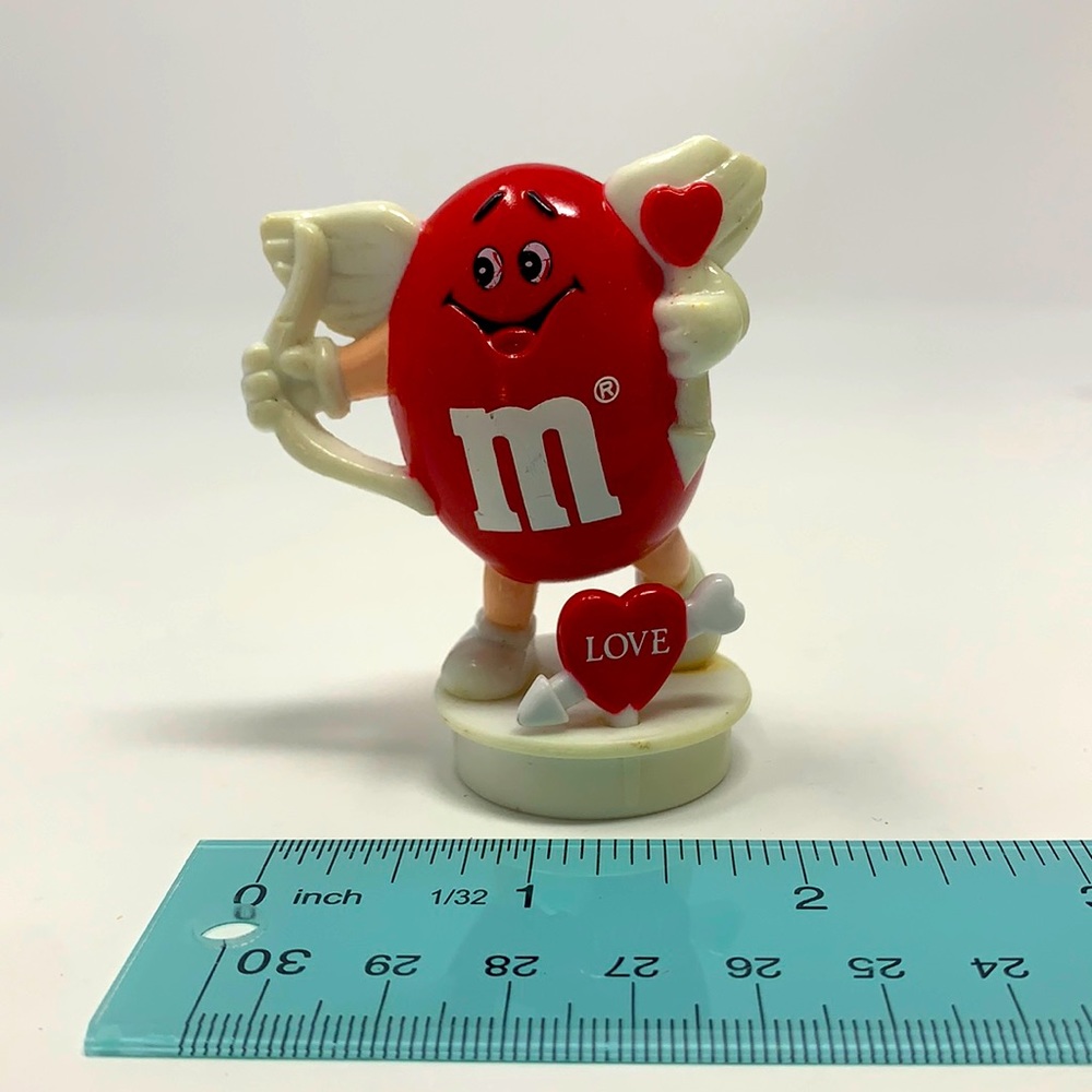 Red M&M’s Valentine’s Day figurine Love decoration cake top cupcake topper used
